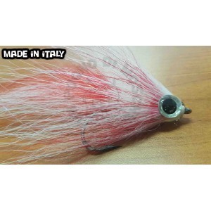 Pike streamer 23cm white-red